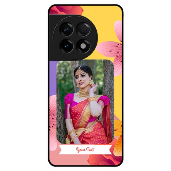 OnePlus 11R 5G Custom Glass Mobile Case - 3 Image With Vintage Floral Design OnePlus 11R 5G Custom Glass Mobile Case - 3 Image With Vintage Floral Design