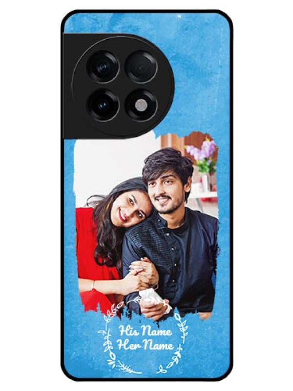 Custom OnePlus 11R 5G Custom Glass Phone Case - Blue Color Vintage Design