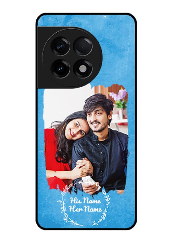 OnePlus 11R 5G Custom Glass Phone Case - Blue Color Vintage Design
