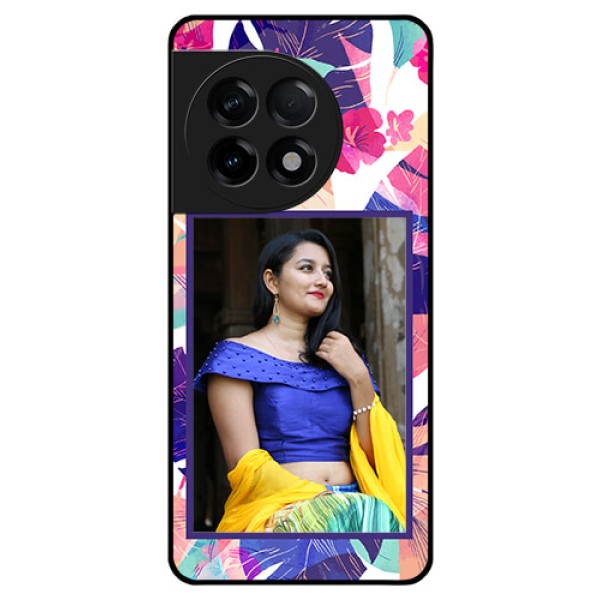 OnePlus 11R 5G Custom Glass Mobile Case - Abstract Floral Design OnePlus 11R 5G Custom Glass Mobile Case - Abstract Floral Design