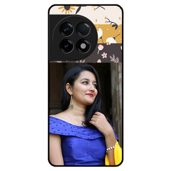 OnePlus 11R 5G Custom Glass Phone Case - Stylish Floral Design