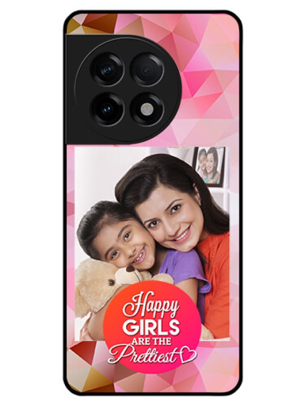 Custom OnePlus 11R 5G Photo Printing on Glass Case - Abstract Triangle Design