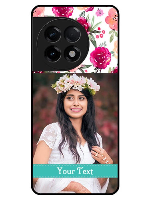 Custom OnePlus 11R 5G Custom Glass Phone Case - Watercolor Floral Design