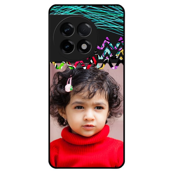 OnePlus 11R 5G Personalized Glass Phone Case - Neon Abstract Design