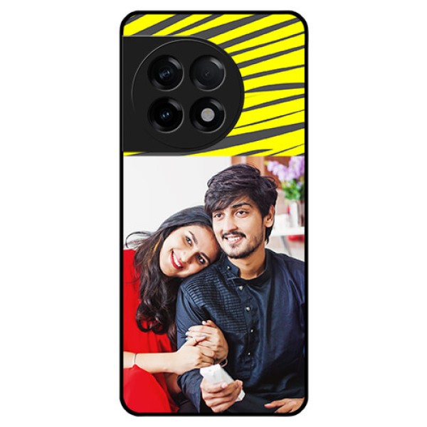 OnePlus 11R 5G Photo Printing on Glass Case - Yellow Abstract Design OnePlus 11R 5G Photo Printing on Glass Case - Yellow Abstract Design