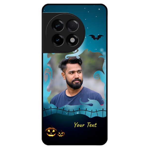 OnePlus 11R 5G Custom Glass Phone Case - Halloween frame design OnePlus 11R 5G Custom Glass Phone Case - Halloween frame design
