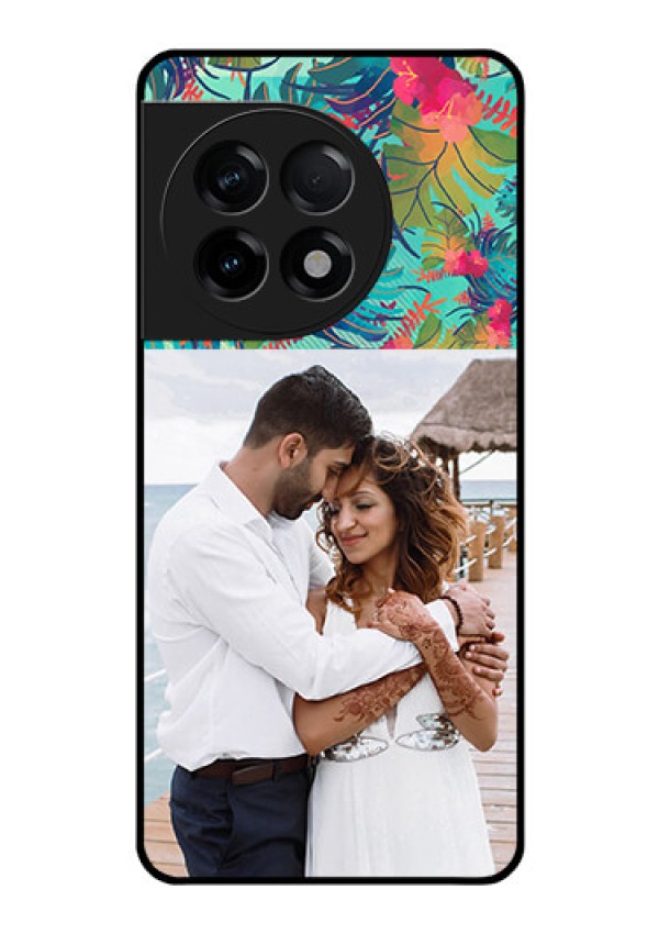OnePlus 11R 5G Photo Printing on Glass Case - Watercolor Floral Design