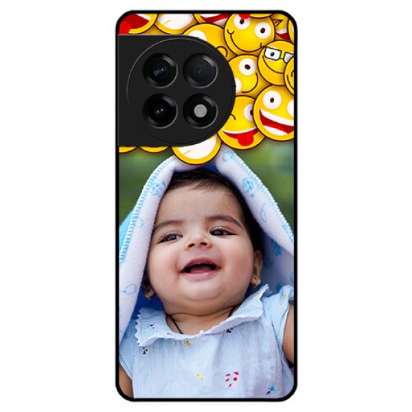 OnePlus 11R 5G Custom Glass Mobile Case - with Smiley Emoji Design OnePlus 11R 5G Custom Glass Mobile Case - with Smiley Emoji Design