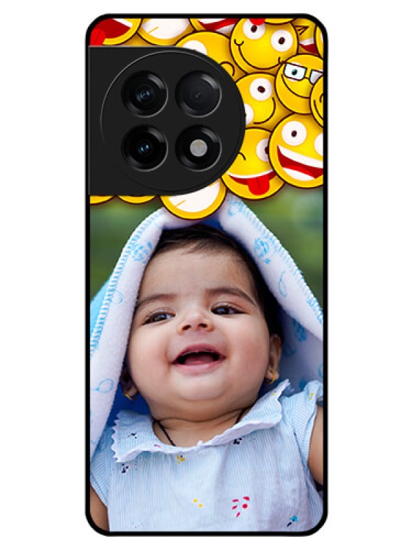 Custom OnePlus 11R 5G Custom Glass Mobile Case - with Smiley Emoji Design
