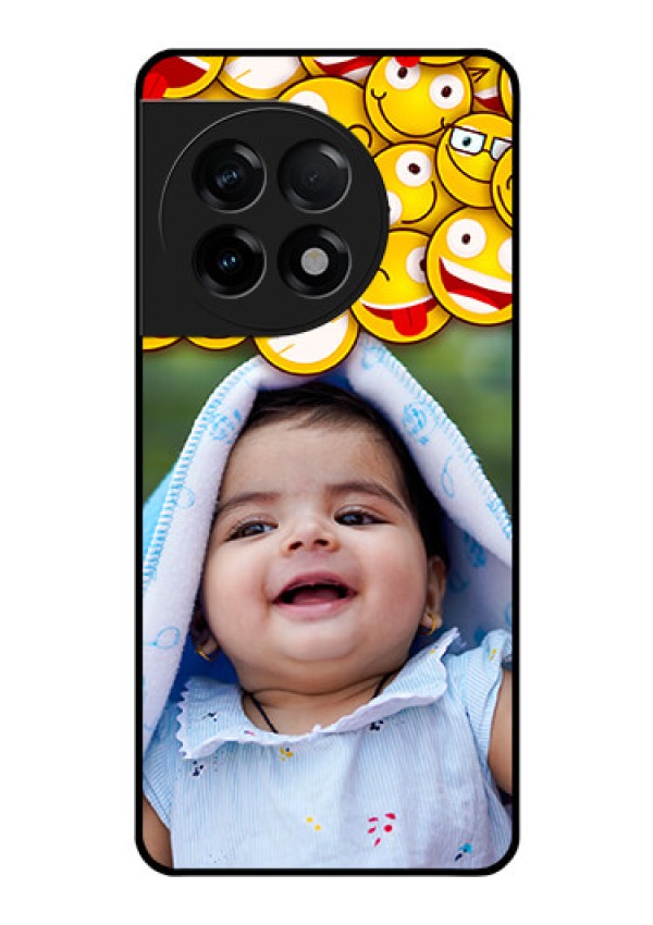 OnePlus 11R 5G Custom Glass Mobile Case - with Smiley Emoji Design