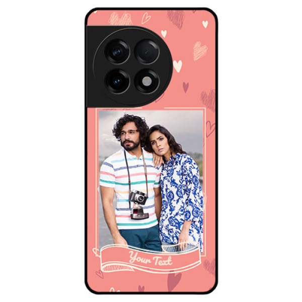 OnePlus 11R 5G Custom Glass Phone Case - Love doodle art Design