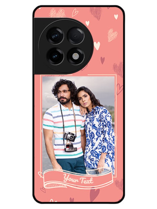 Custom OnePlus 11R 5G Custom Glass Phone Case - Love doodle art Design