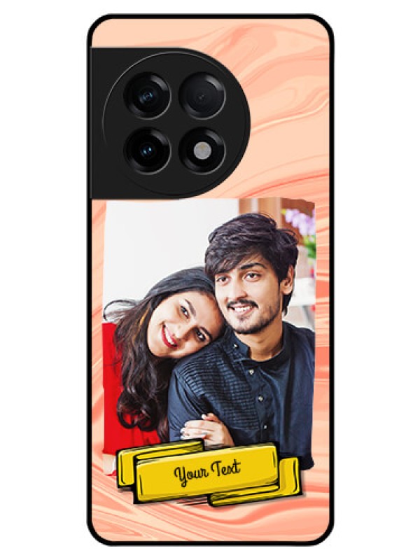 Custom OnePlus 11R 5G Personalized Glass Phone Case - Marble Texture Design