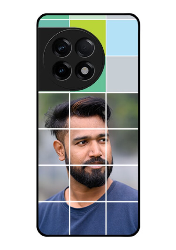 OnePlus 11R 5G Photo Printing on Glass Case - with white box pattern
