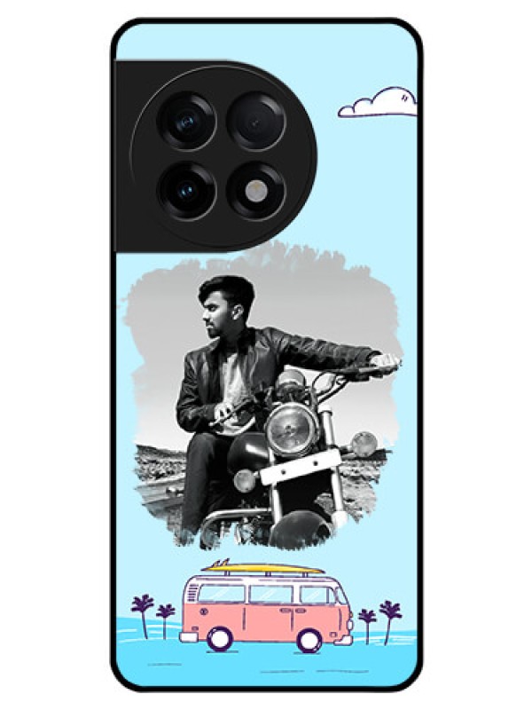 Custom OnePlus 11R 5G Photo Printing on Glass Case - Travel & Adventure Design