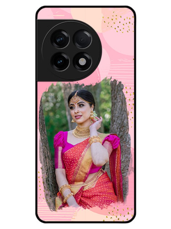 Custom OnePlus 11R 5G Personalized Glass Phone Case - Gold Glitter Splash Design