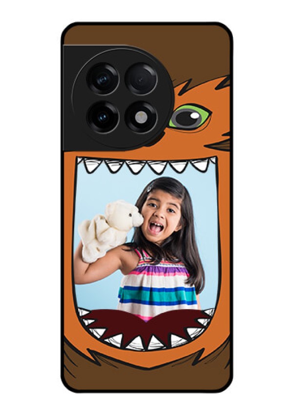 OnePlus 11R 5G Photo Printing on Glass Case - Owl Monster Back Case Design