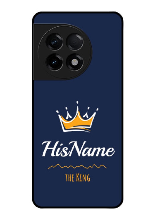 OnePlus 11R 5G Glass Phone Case King with Name