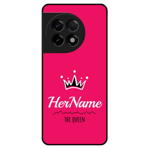 OnePlus 11R 5G Glass Phone Case Queen with Name OnePlus 11R 5G Glass Phone Case Queen with Name