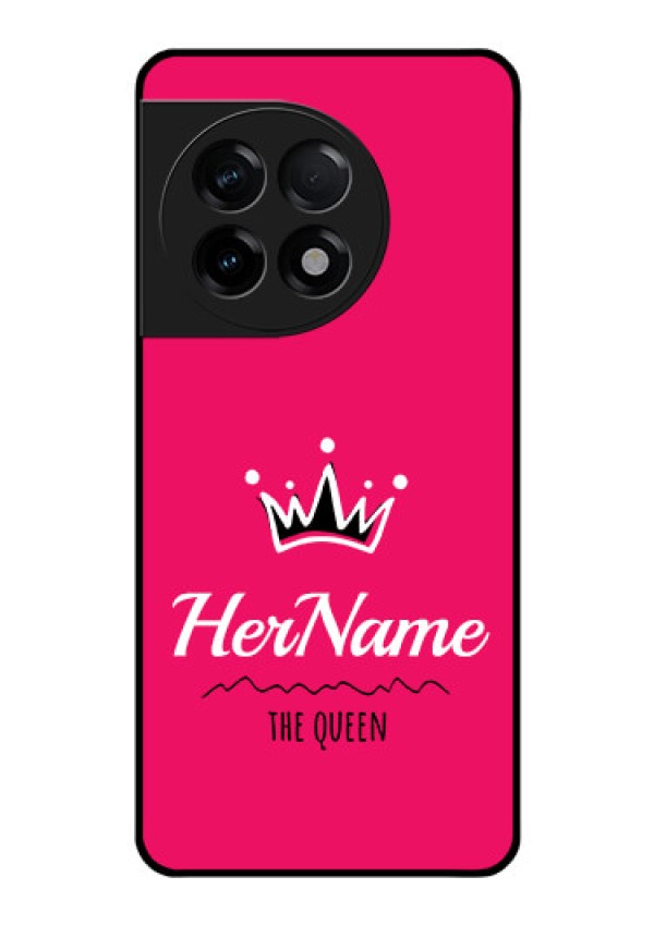 OnePlus 11R 5G Glass Phone Case Queen with Name