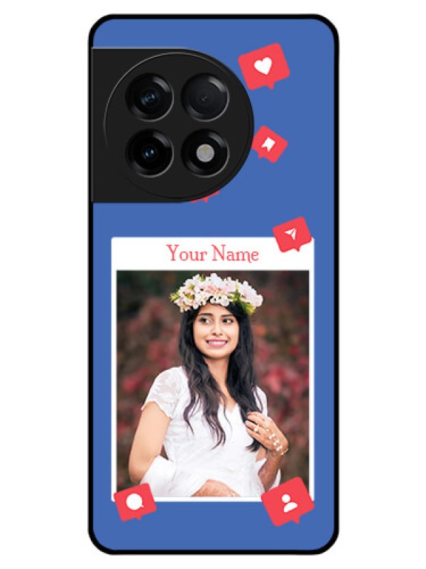 Custom OnePlus 11R 5G Custom Glass Phone Case - Like Share And Comment Design