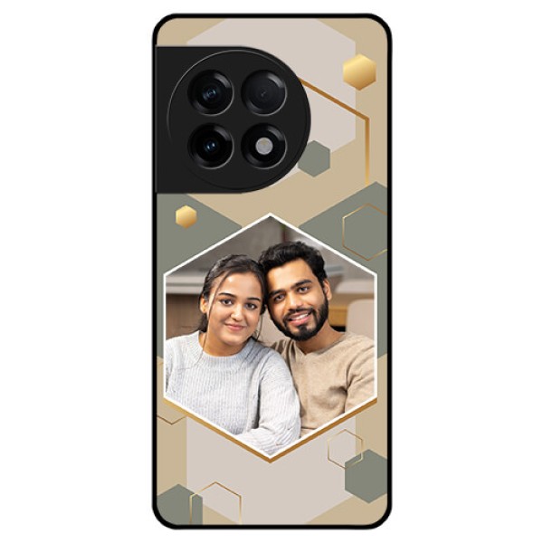 OnePlus 11R 5G Photo Printing on Glass Case - Stylish Hexagon Pattern Design OnePlus 11R 5G Photo Printing on Glass Case - Stylish Hexagon Pattern Design