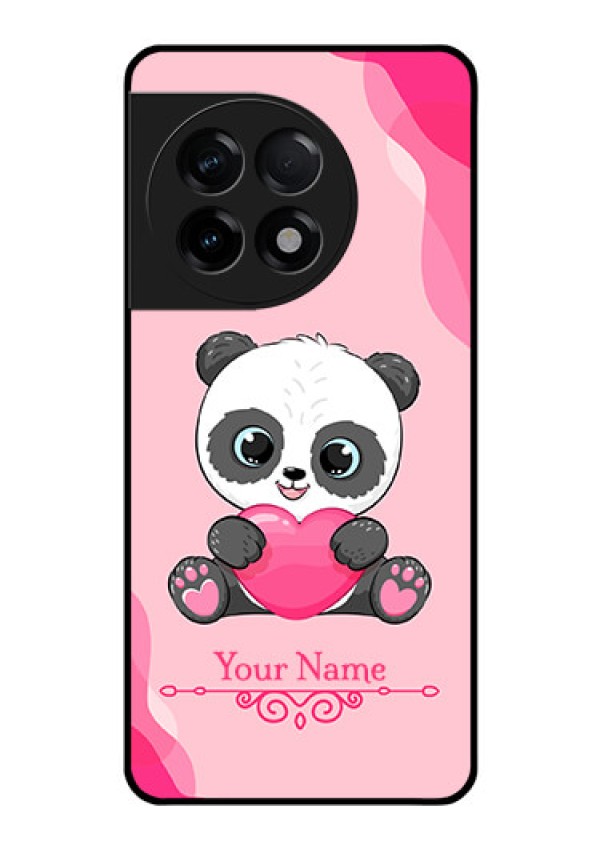 OnePlus 11R 5G Custom Glass Mobile Case - Cute Panda Design