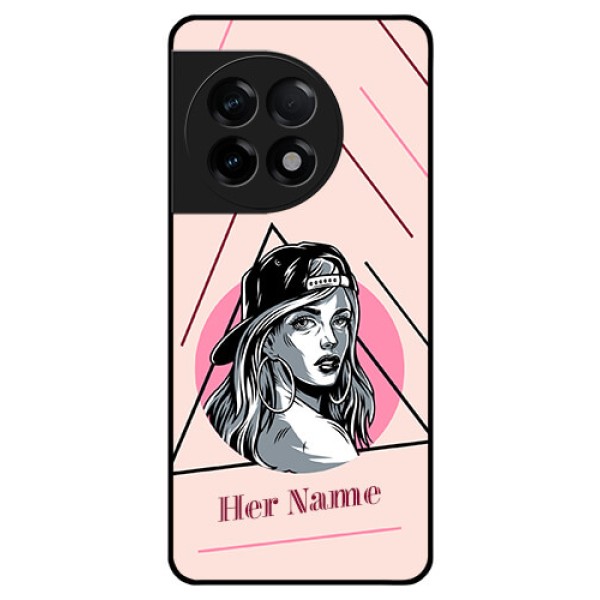 OnePlus 11R 5G Personalized Glass Phone Case - Rockstar Girl Design
