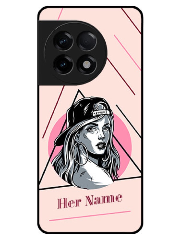 Custom OnePlus 11R 5G Personalized Glass Phone Case - Rockstar Girl Design