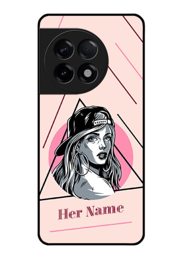 OnePlus 11R 5G Personalized Glass Phone Case - Rockstar Girl Design