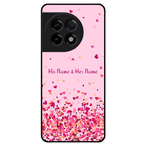 OnePlus 11R 5G Photo Printing on Glass Case - Floating Hearts Design OnePlus 11R 5G Photo Printing on Glass Case - Floating Hearts Design