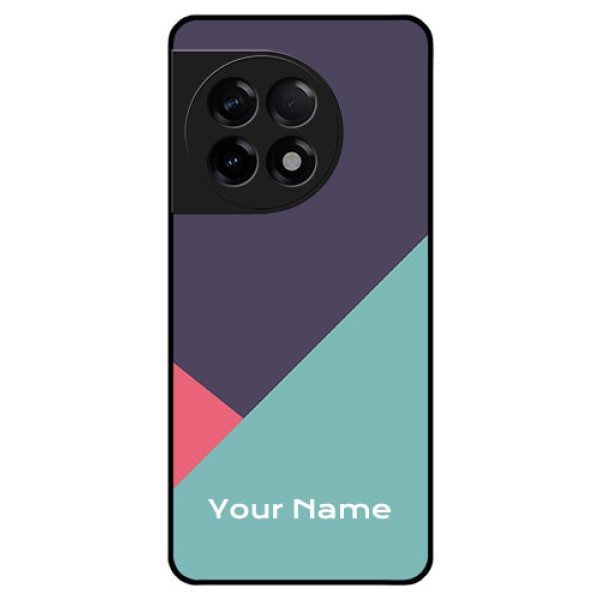 OnePlus 11R 5G Custom Glass Mobile Case - Tri Color abstract Design OnePlus 11R 5G Custom Glass Mobile Case - Tri Color abstract Design