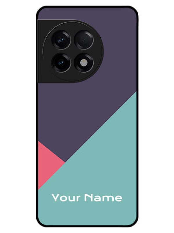 Custom OnePlus 11R 5G Custom Glass Mobile Case - Tri Color abstract Design