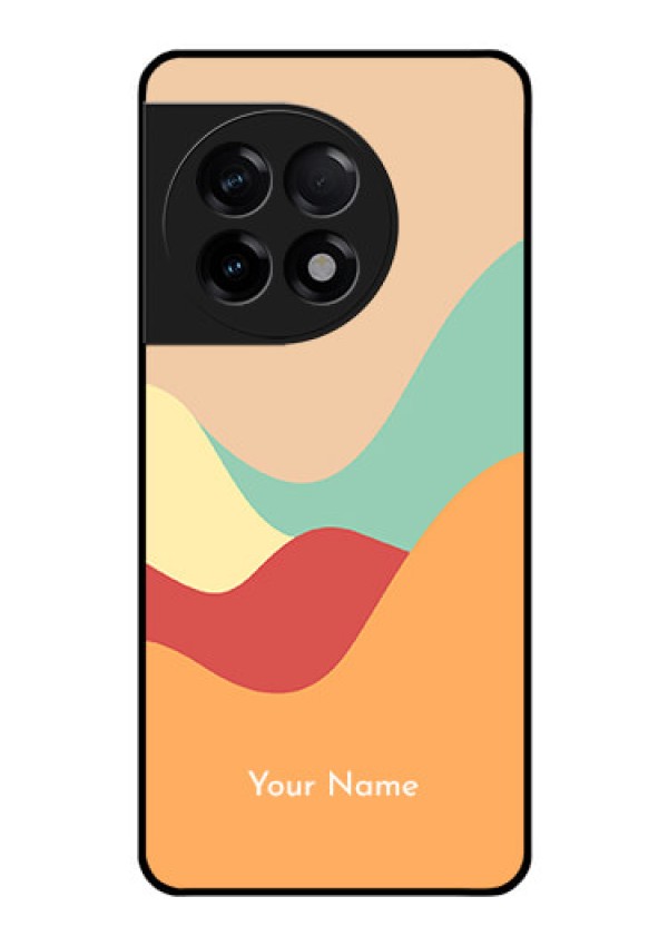 OnePlus 11R 5G Personalized Glass Phone Case - Ocean Waves Multi-colour Design