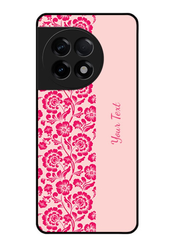 OnePlus 11R 5G Custom Glass Phone Case - Attractive Floral Pattern Design