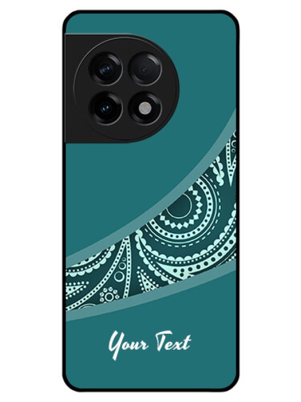 Custom OnePlus 11R 5G Photo Printing on Glass Case - semi visible floral Design