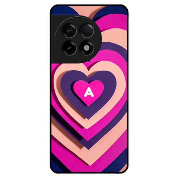 OnePlus 11R 5G Custom Glass Mobile Case - Cute Heart Pattern Design