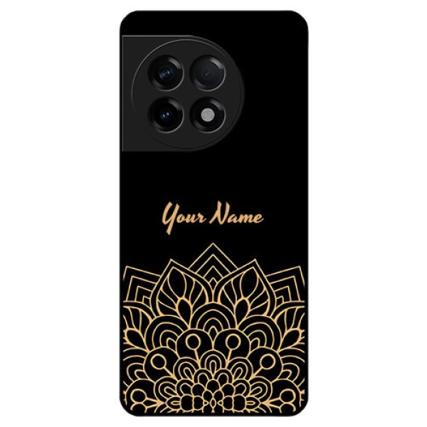 OnePlus 11R 5G Custom Glass Phone Case - Golden mandala Design OnePlus 11R 5G Custom Glass Phone Case - Golden mandala Design