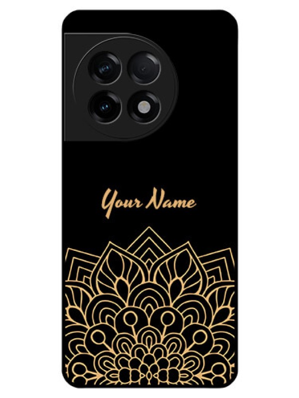 Custom OnePlus 11R 5G Custom Glass Phone Case - Golden mandala Design
