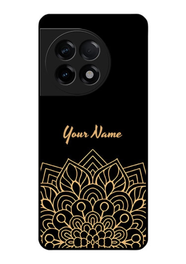 OnePlus 11R 5G Custom Glass Phone Case - Golden mandala Design