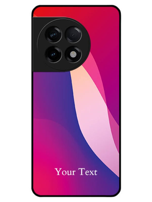 Custom OnePlus 11R 5G Personalized Glass Phone Case - Digital abstract Overlap Design