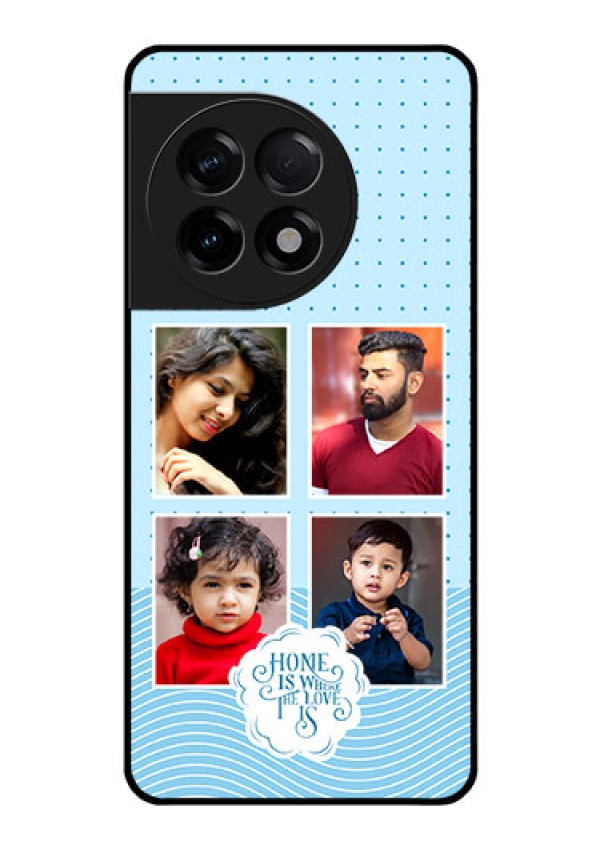 OnePlus 11R 5G Custom Glass Phone Case - Cute love quote with 4 pic upload Design