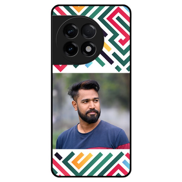 OnePlus 11R 5G Personalized Glass Phone Case - Colorful Maze Pattern Design OnePlus 11R 5G Personalized Glass Phone Case - Colorful Maze Pattern Design