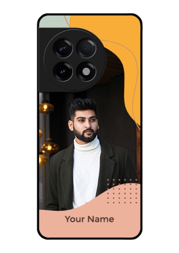 OnePlus 11R 5G Personalized Glass Phone Case - Tri-coloured overlay design
