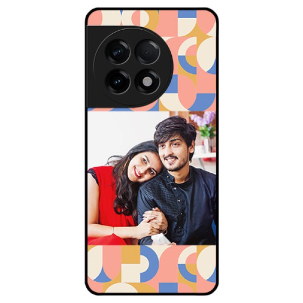 OnePlus 11R 5G Photo Printing on Glass Case - Semi-circle Maze Pattern Design OnePlus 11R 5G Photo Printing on Glass Case - Semi-circle Maze Pattern Design