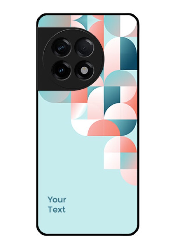 OnePlus 11R 5G Custom Glass Phone Case - Stylish Semi-circle Pattern Design