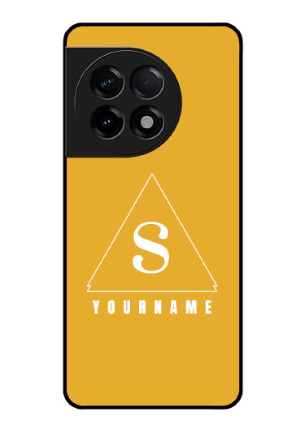 OnePlus 11R 5G Personalized Glass Phone Case - simple triangle Design