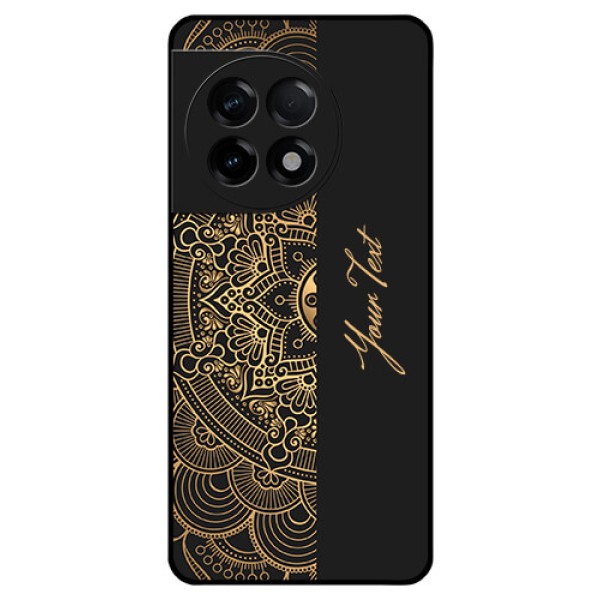 OnePlus 11R 5G Photo Printing on Glass Case - Mandala art with custom text Design