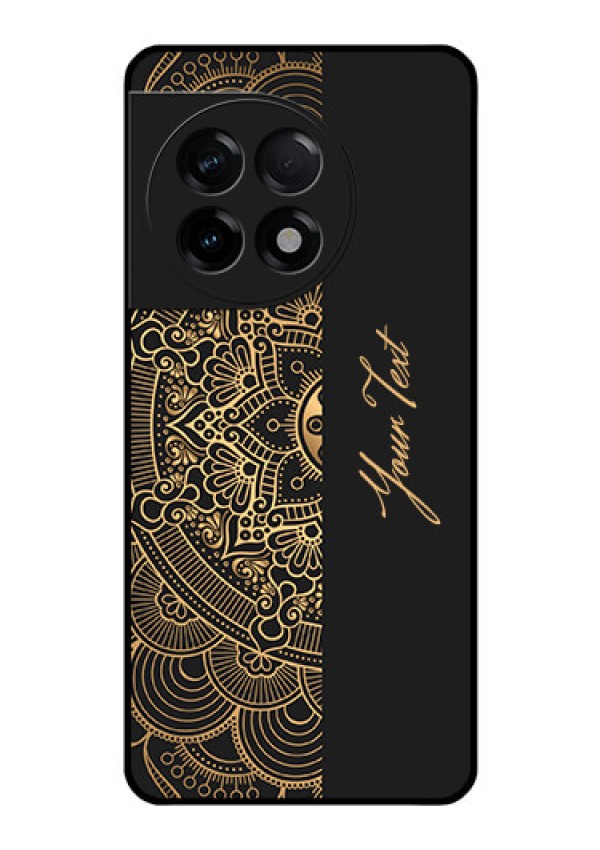 OnePlus 11R 5G Photo Printing on Glass Case - Mandala art with custom text Design