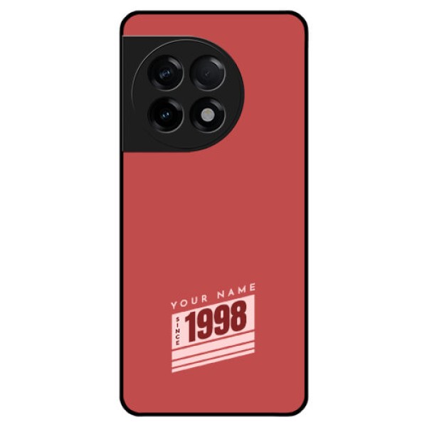 OnePlus 11R 5G Custom Glass Phone Case - Red custom year of birth Design OnePlus 11R 5G Custom Glass Phone Case - Red custom year of birth Design